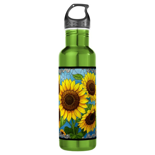 Painted Sunflowers  Stainless Steel Water Bottle (Front)