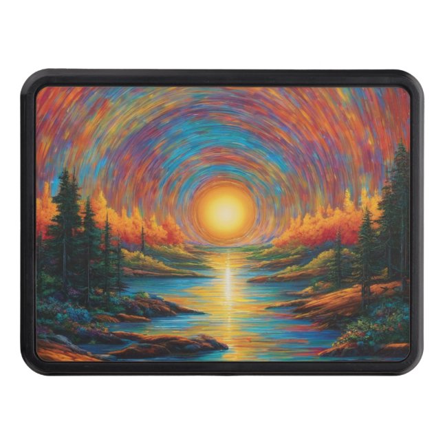 Painted Sunset Hitch Cover (Front)