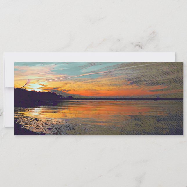 Painted sunset holiday card (Front)