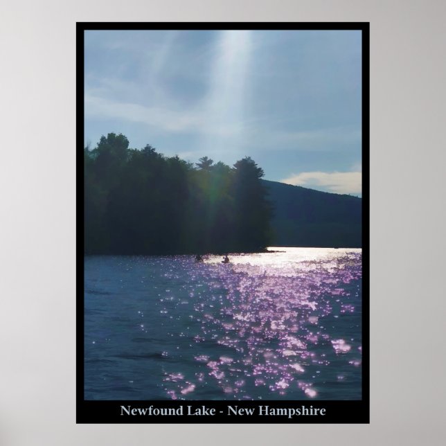 Painted Sunset: Kayaking at Newfound Lake Poster (Front)