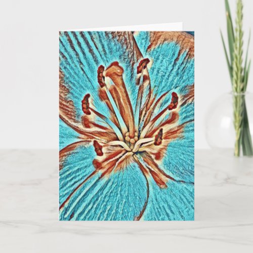 Painted Tapestry Flower Blossom Art Note Card