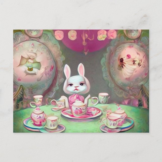 Painted Tea Party Postcard (Front)