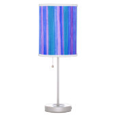 Painted Teal, Blue, Purple Stripes Table Lamp (Right)