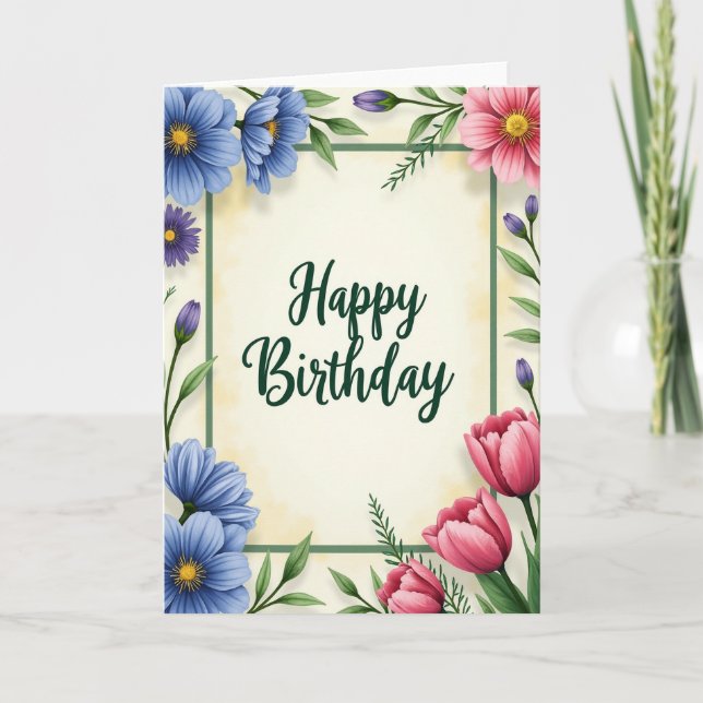 Painted Texture Birthday Card (Front)