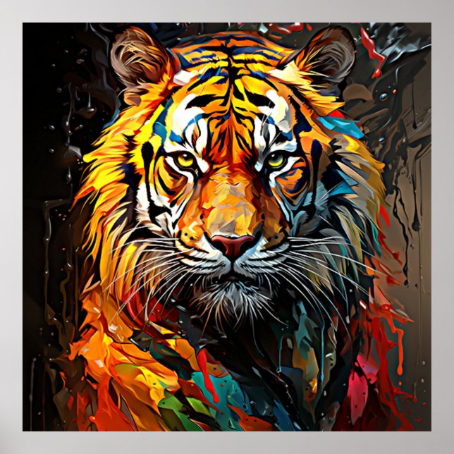 Painted Tiger Art Poster (Front)