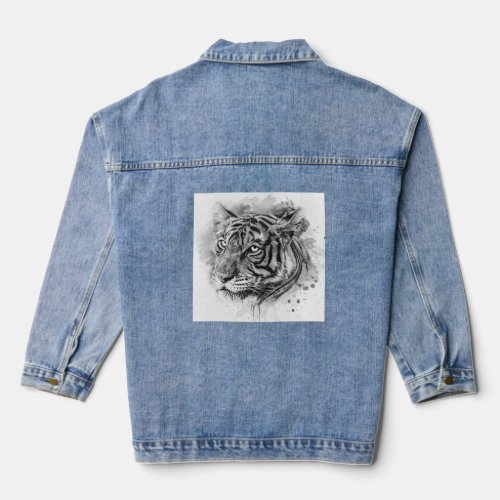 PAINTED TIGER JEAN JACKET FOR WOMEN