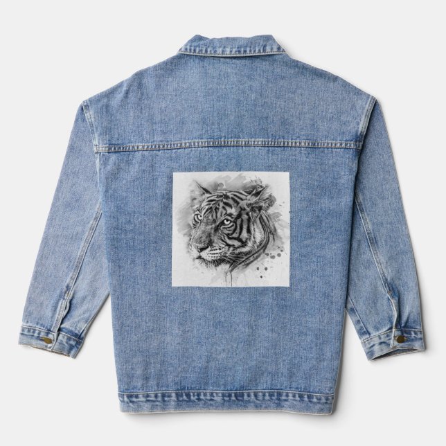 PAINTED TIGER JEAN JACKET FOR WOMEN (Back)