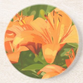 Painted Tiger Lily Garden Coaster