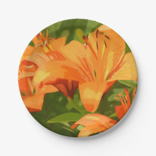 Painted Tiger Lily Paper Plates