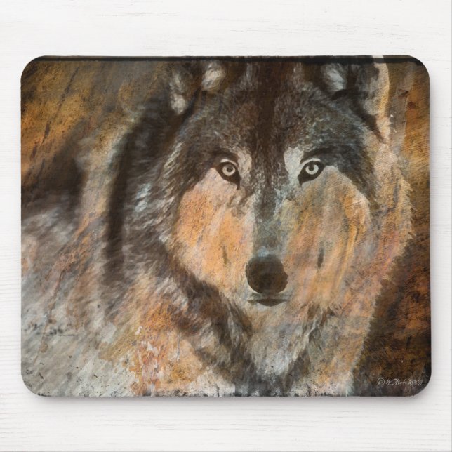 Painted Timber Wolf Mouse Pad (Front)