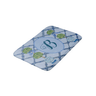 Painted Topiary Chinoiserie Ginger Jars Jar Bath Mat