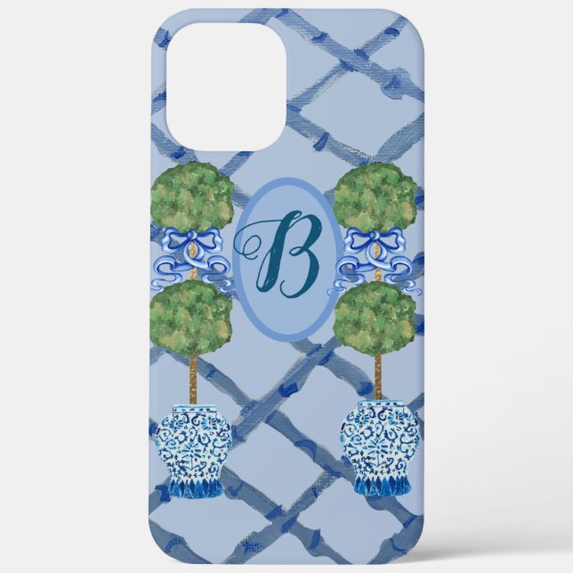Painted Topiary Chinoiserie Ginger Jars Jar Case-Mate iPhone Case (Back)