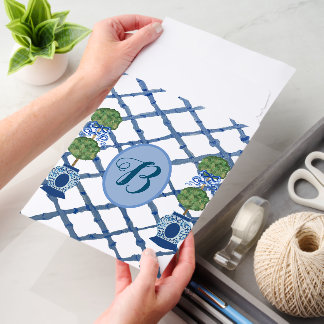 Painted Topiary Chinoiserie Ginger Jars Jar  Envelope Mailers