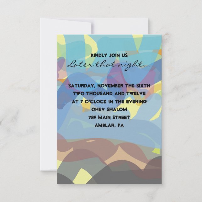 PAINTED TORAH Bar Bat Mitzvah Party card (Front)