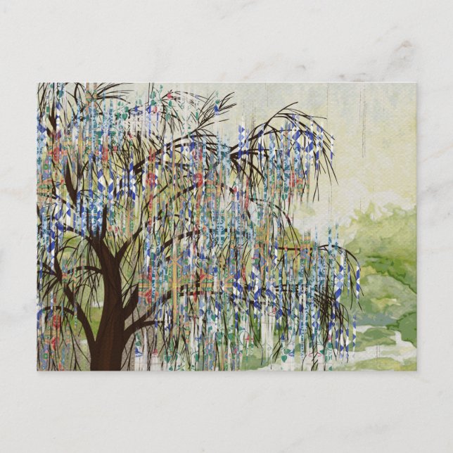 Painted Trees Digital art  composition Postcard (Front)