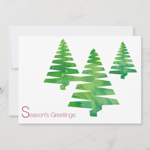Painted Trees  Holiday Christmas Watercolor Cards