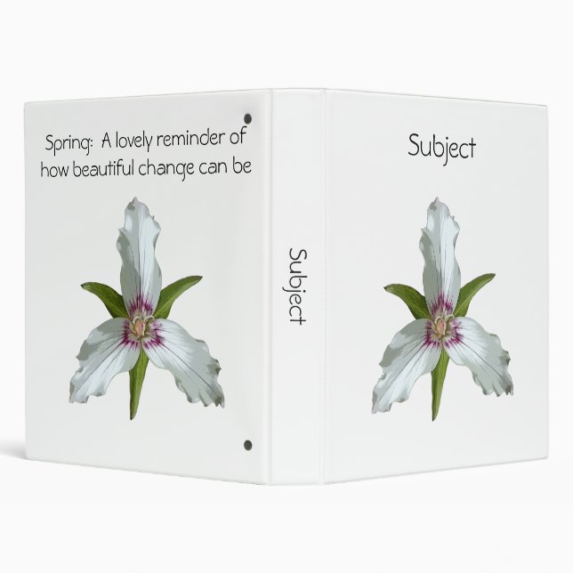 Painted Trillium Spring Wildflower Binder (Background)