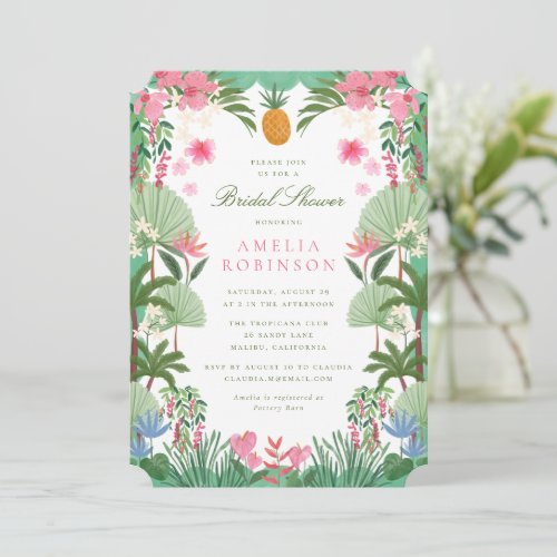 Painted Tropical Bridal Shower Invitation