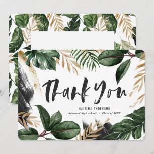 Painted tropical graduation thank you card