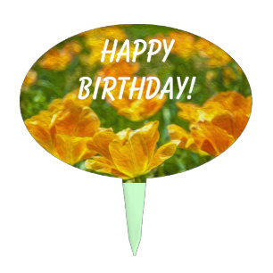 Painted Tulips Cake Topper