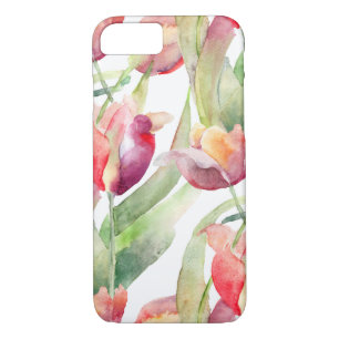 Painted Tulips Watercolor Floral iPhone 8/7 Case