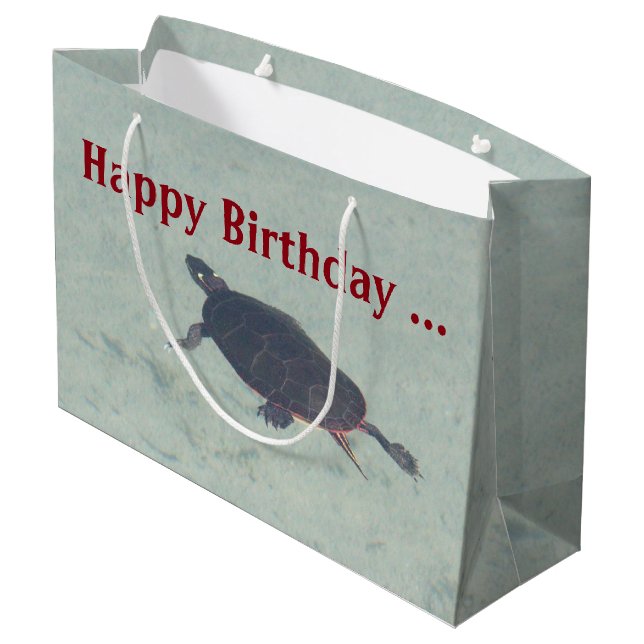 Painted Turtle Gift-bag Large Gift Bag (Back Angled)