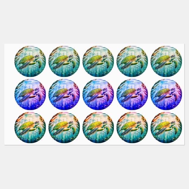 Painted Turtle Labels (Sheet)