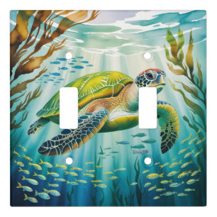 Painted Turtle Light Switch Cover
