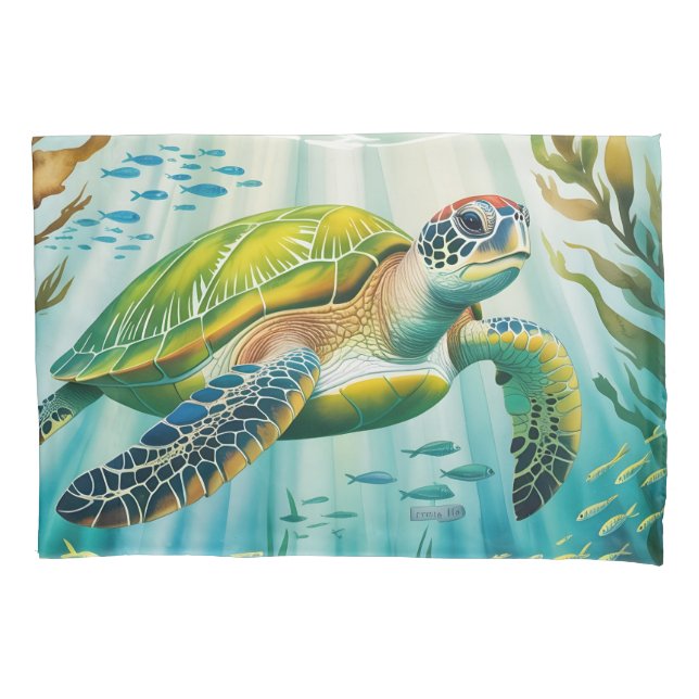 Painted Turtle Pillow Case (Front)