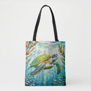 Painted Turtle Tote Bag