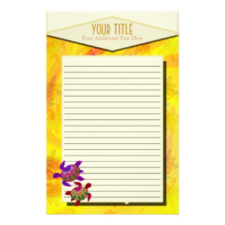 Painted Turtles Lined Stationery