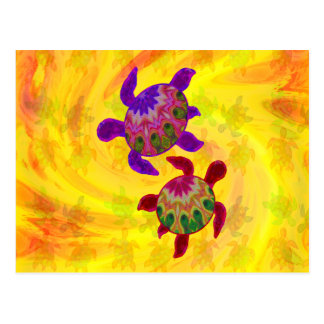 Painted Turtles Unlined Notes Card