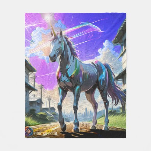 Painted Unicorn Fleece Blanket