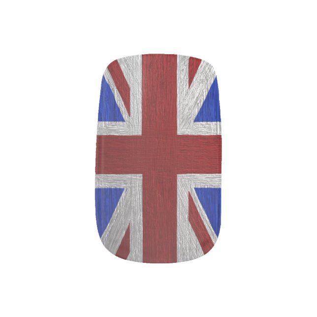 Painted Union Jack, Matching print Minx Nail Wraps (Left Thumb)