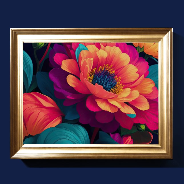 Painted Upclose Flowers Bold 4:3 Poster (Creator Uploaded)