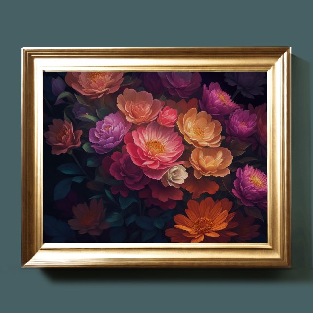 Painted Upclose Flowers Bold 4:3 Poster (Creator Uploaded)