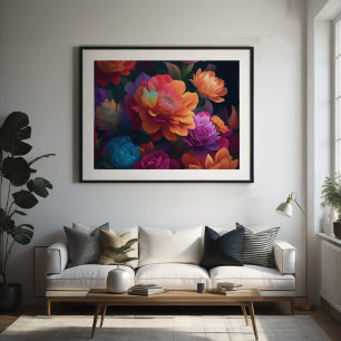 Painted Upclose Flowers Bold 4:3 Poster