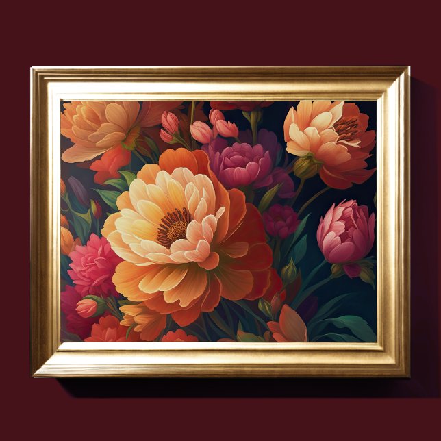 Painted Upclose Flowers Bold 4:3 Poster (Creator Uploaded)