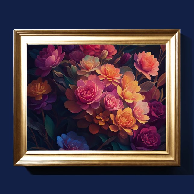 Painted Upclose Flowers Bold 4:3 Poster (Creator Uploaded)