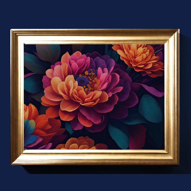 Painted Upclose Flowers Bold 4:3 Poster (Creator Uploaded)