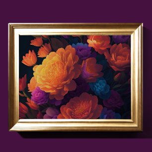 Painted Upclose Flowers Bold 4:3 Poster