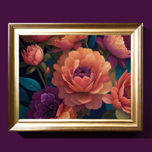 Painted Upclose Flowers Bold 4:3 Poster