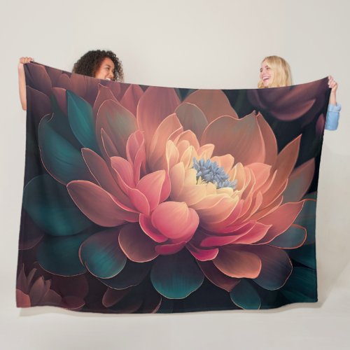 Painted Upclose Flowers Bold Fleece Blanket