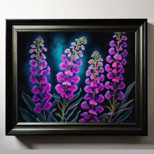 Painted Upclose Snapdragons Flowers 54 Poster