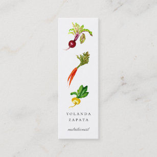 Painted Vegetable Trio Mini Business Cards