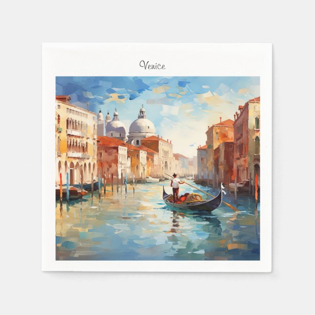 Painted Venice, Italy Napkins (Front)