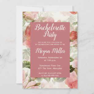 Painted Vintage Bachelorette Party Invitation
