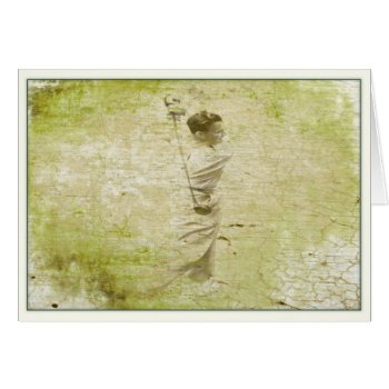 Painted Vintage Golfer In Full Swing by cardland at Zazzle