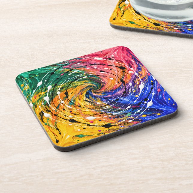 Painted Vortex Beverage Coaster (Left Side)