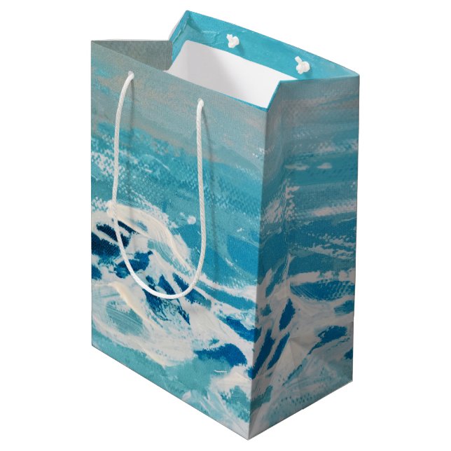 Painted Water Colors Medium Gift Bag (Back Angled)